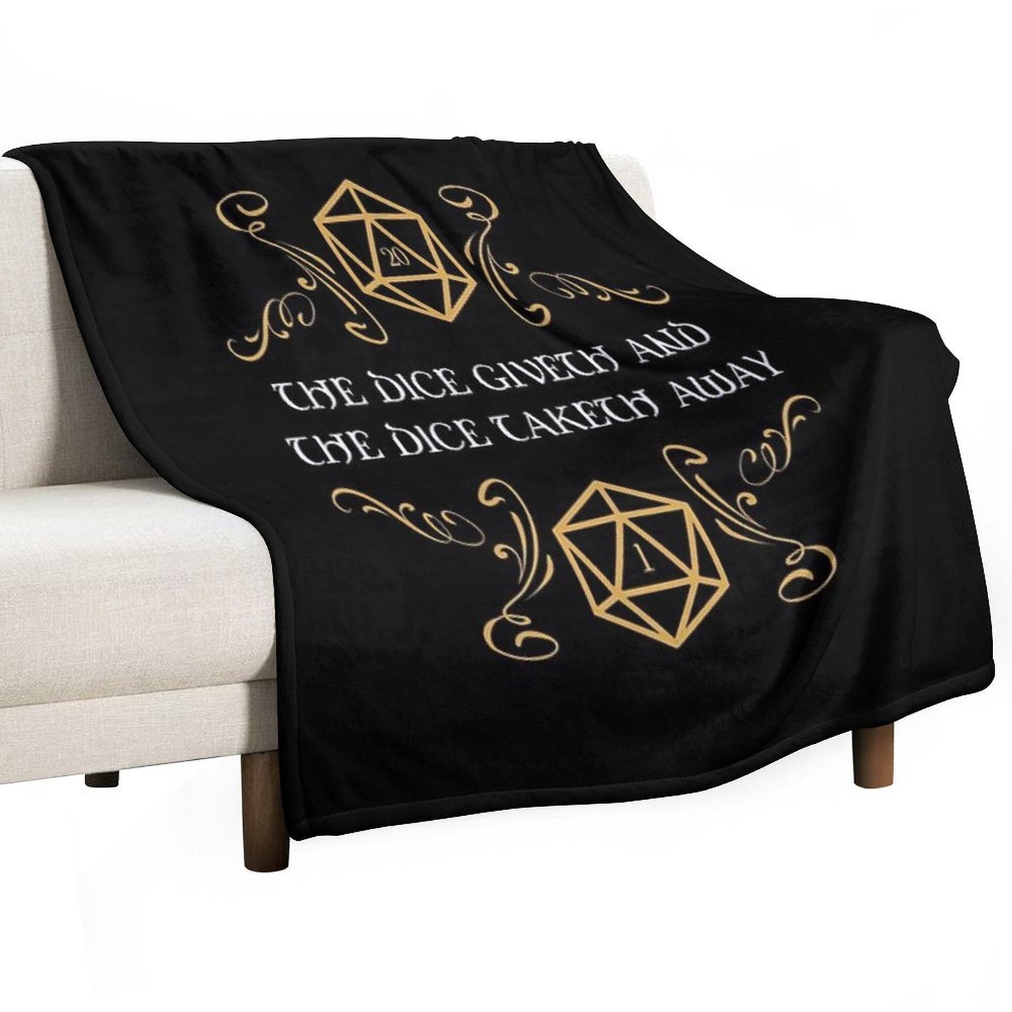 The Dice Giveth And Taketh Away Natural 20 And Critical Fail Throw Blanket