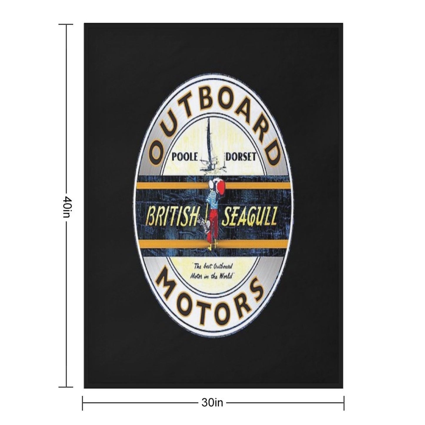 British Seagull Outboard Motors UK Sticker Throw Blanket
