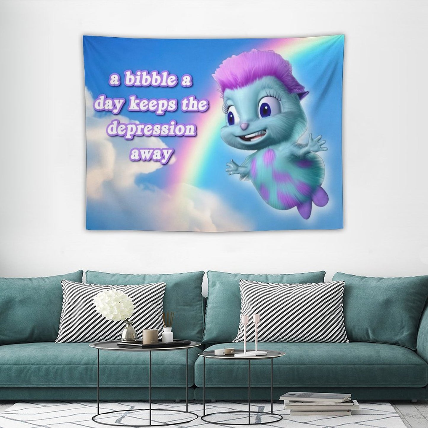 A Bibble A Days Keeps The Depression Away Tapestry