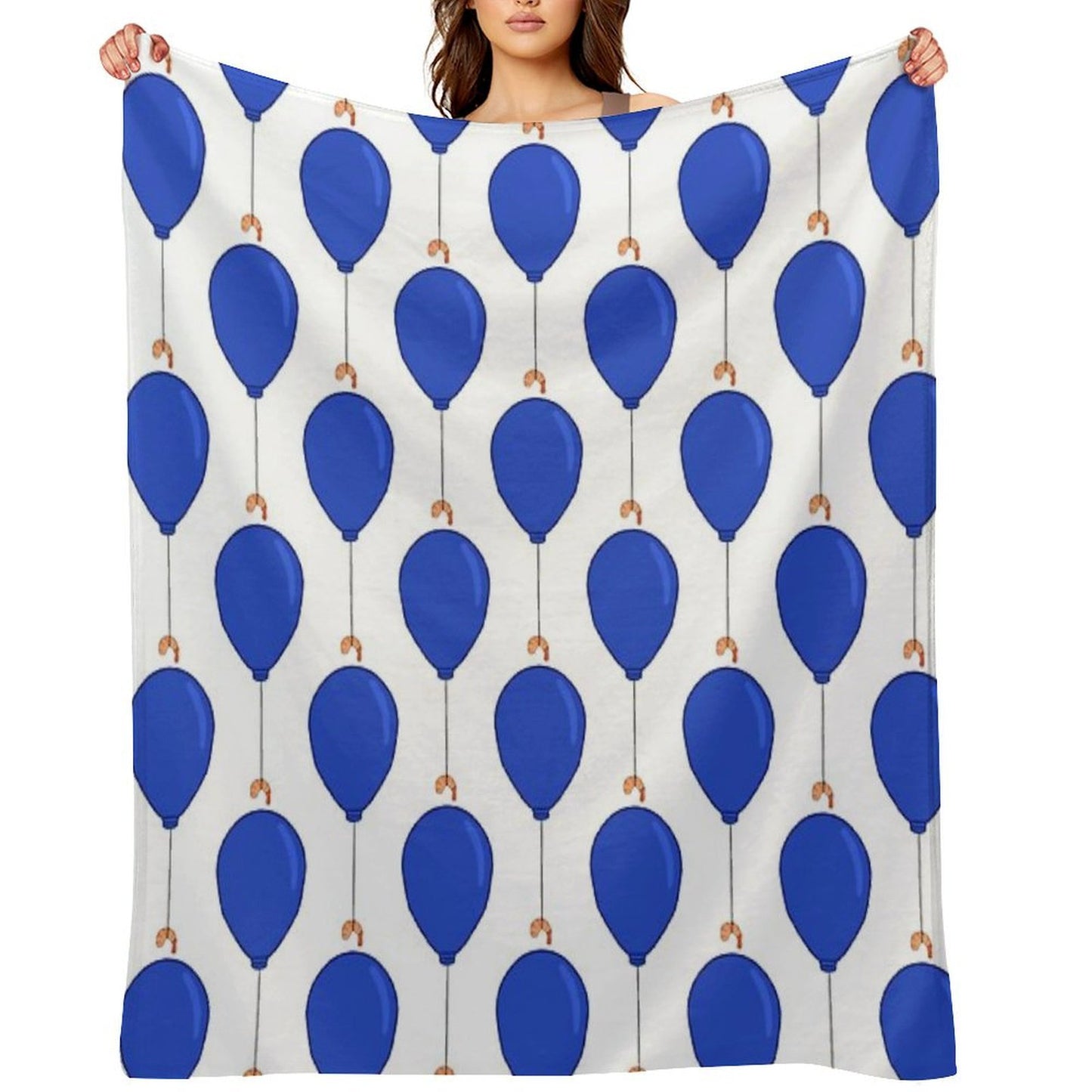Shrimp Balloon Throw Blanket