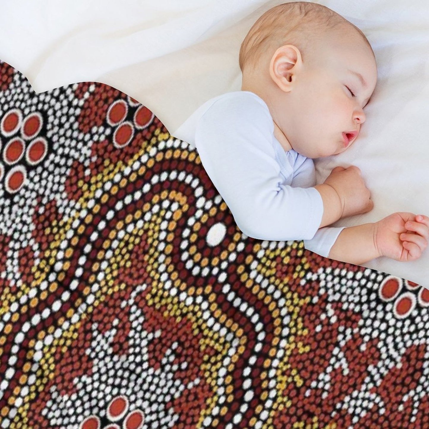 Authentic Aboriginal Art -  Mountains Throw Blanket