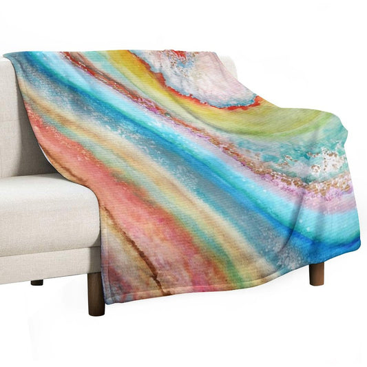 AGATE Inspired Watercolor Abstract 01 Throw Blanket