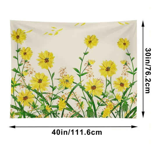 Yellow Wildflowers Tapestry