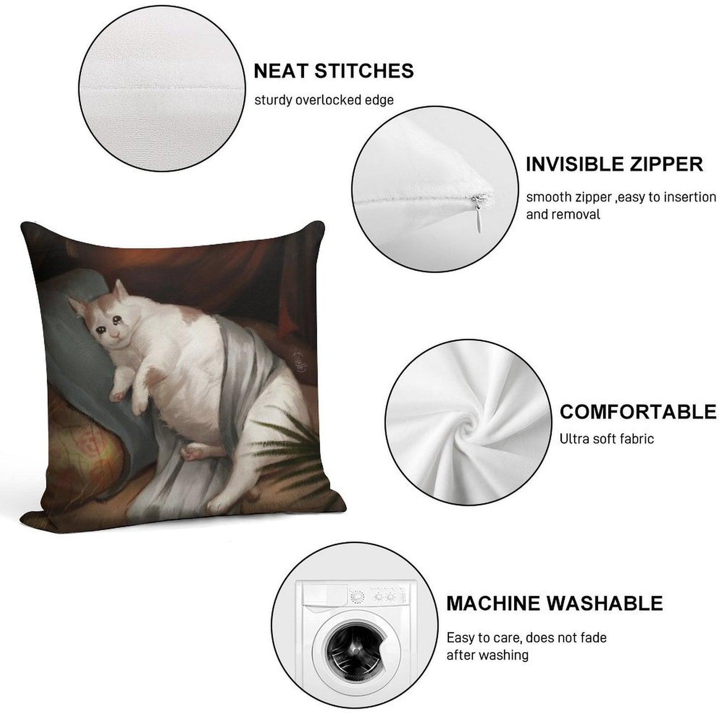 Crying in Renaissance Soft Short Plush Fabric Throw Pillow