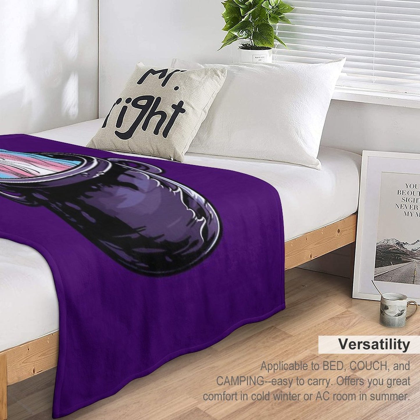 Trans Pride Flag Witches Cauldron , Transgender Witchy Design Throw Blanket
