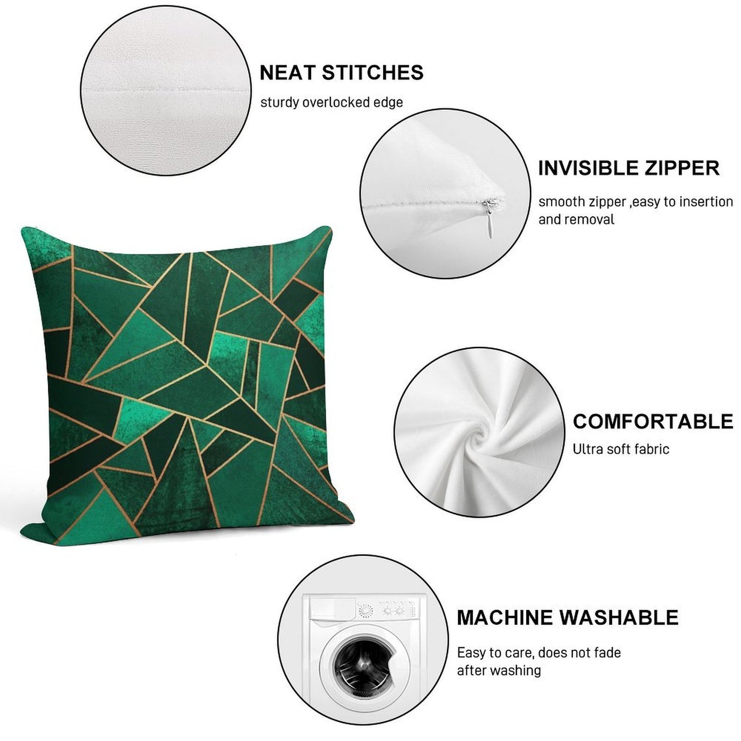 Emerald And Copper Soft Skin-Friendly Throw Pillow