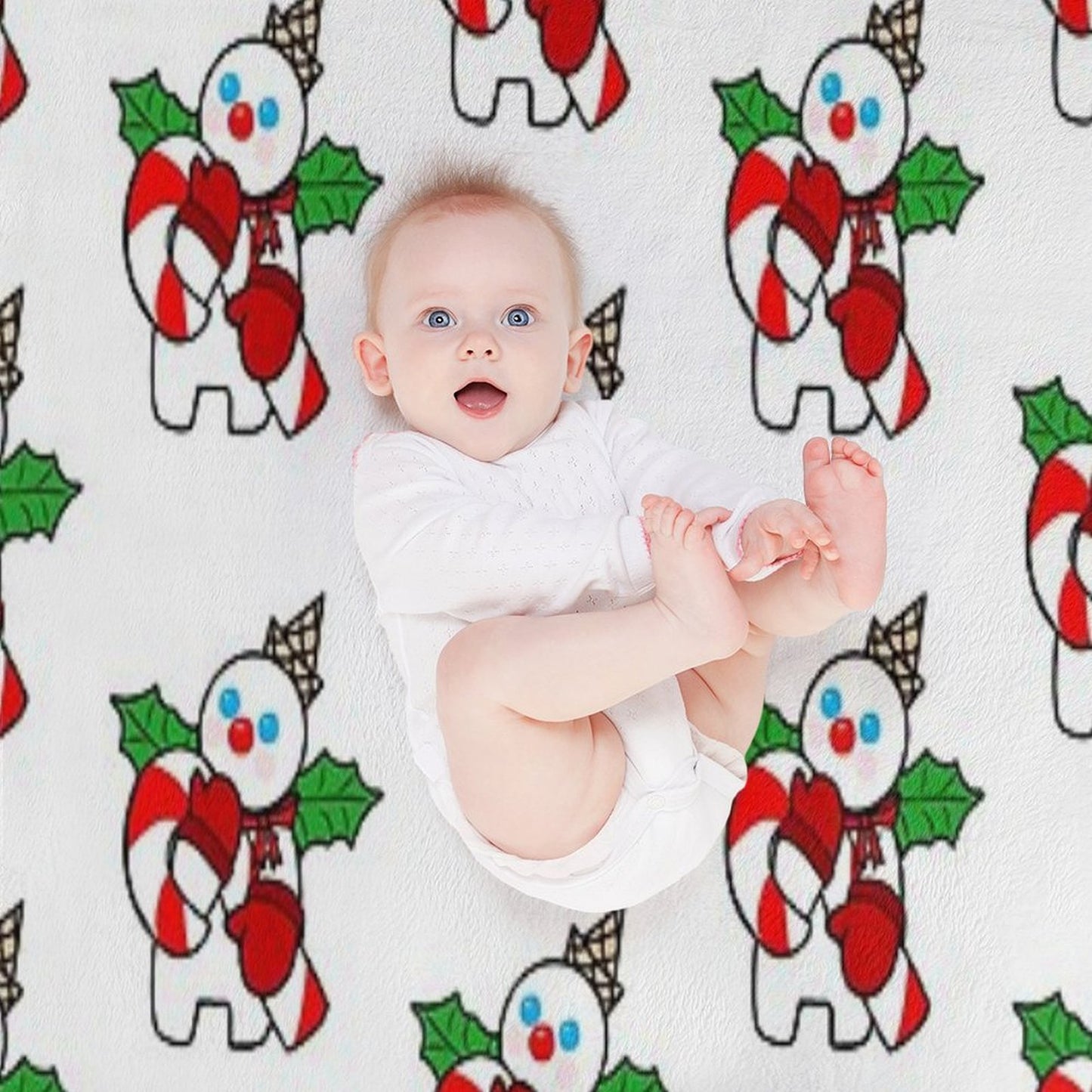 Mr. Bingle with Candy Cane Throw Blanket