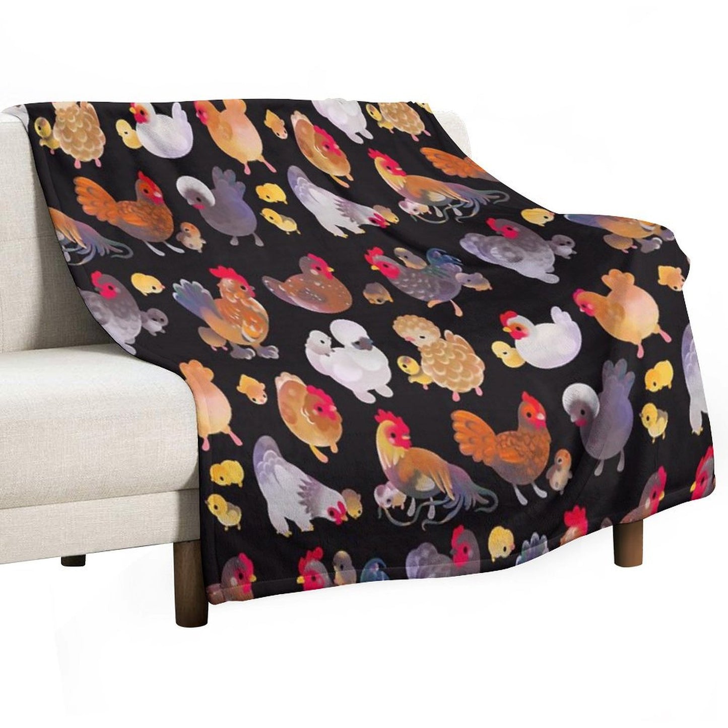 Chicken And Chick - Dark Throw Blanket