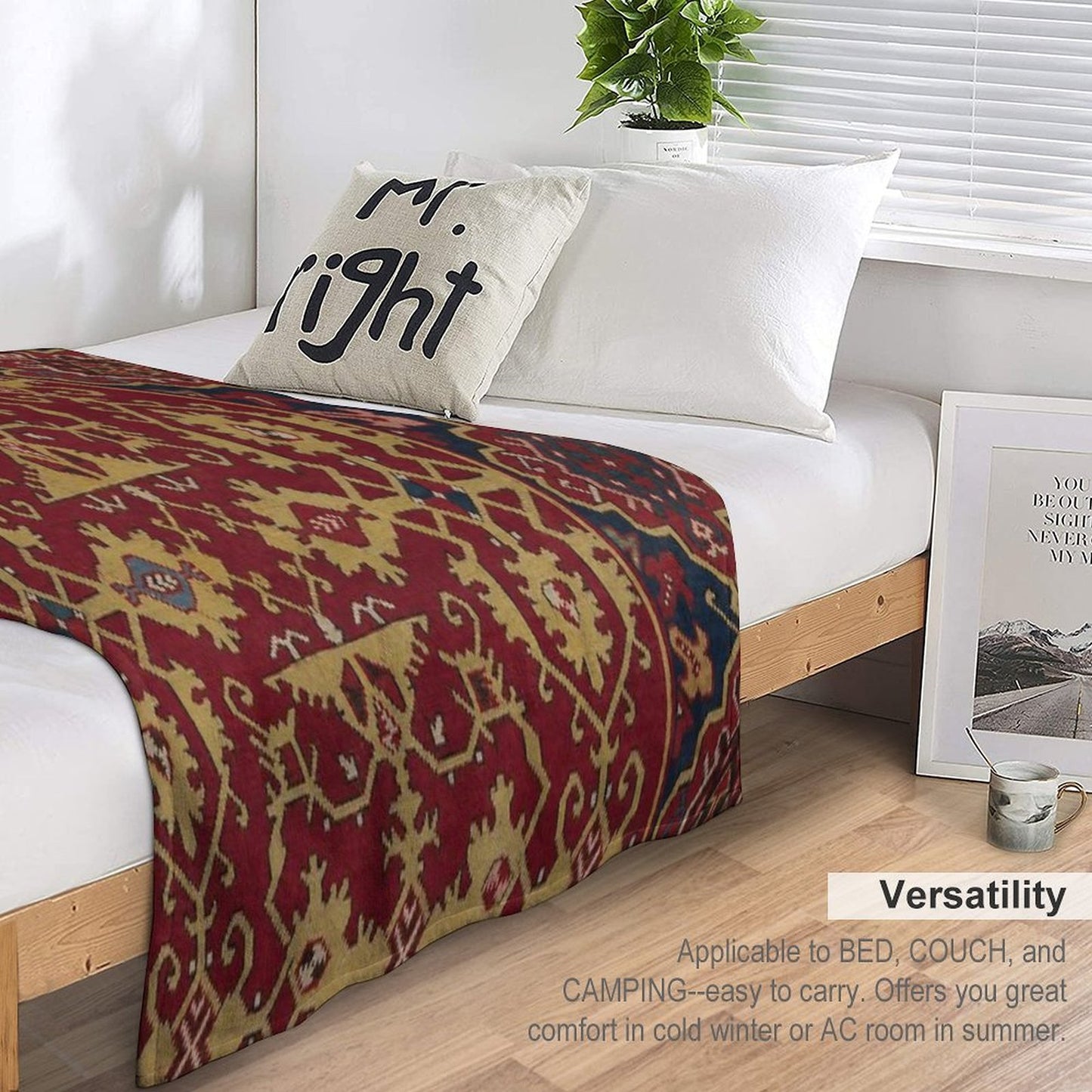 Vintage Oriental Carpet Throw Blanket