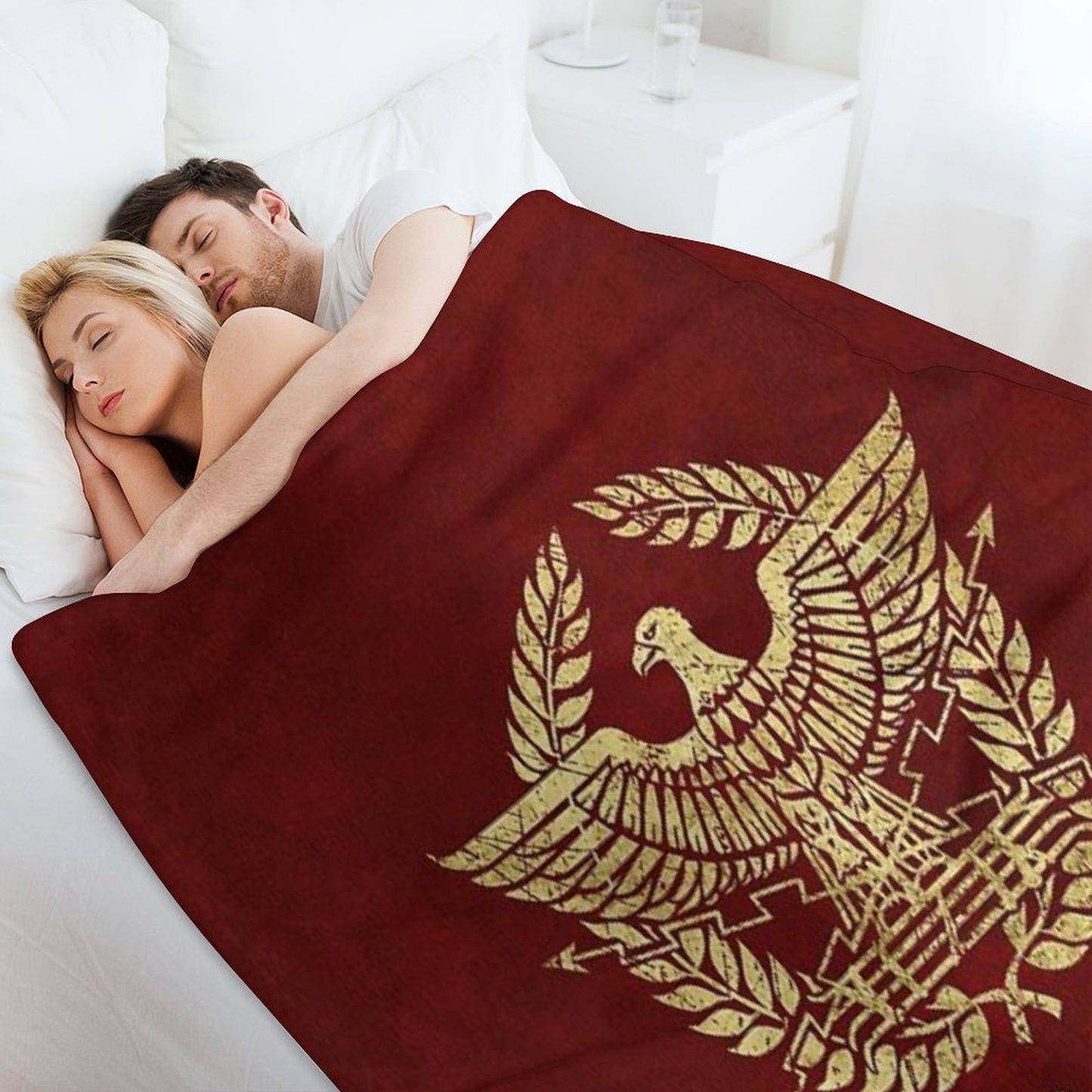 Roman Empire Emblem - Vintage Gold Throw Blanket