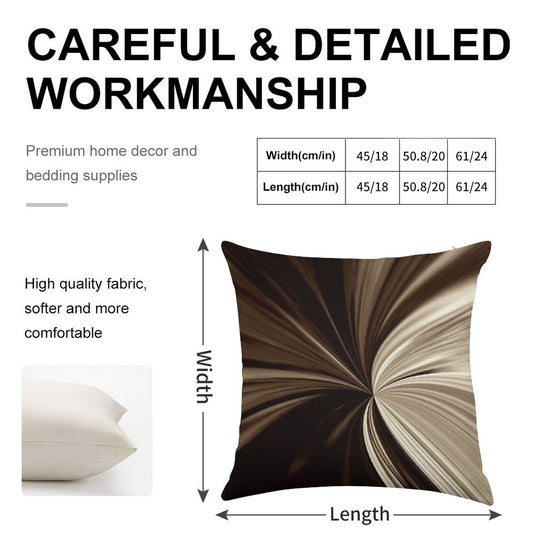 Milk Chocolate Swirl Abstract Print Pillow Linen Throw Pillow Cover