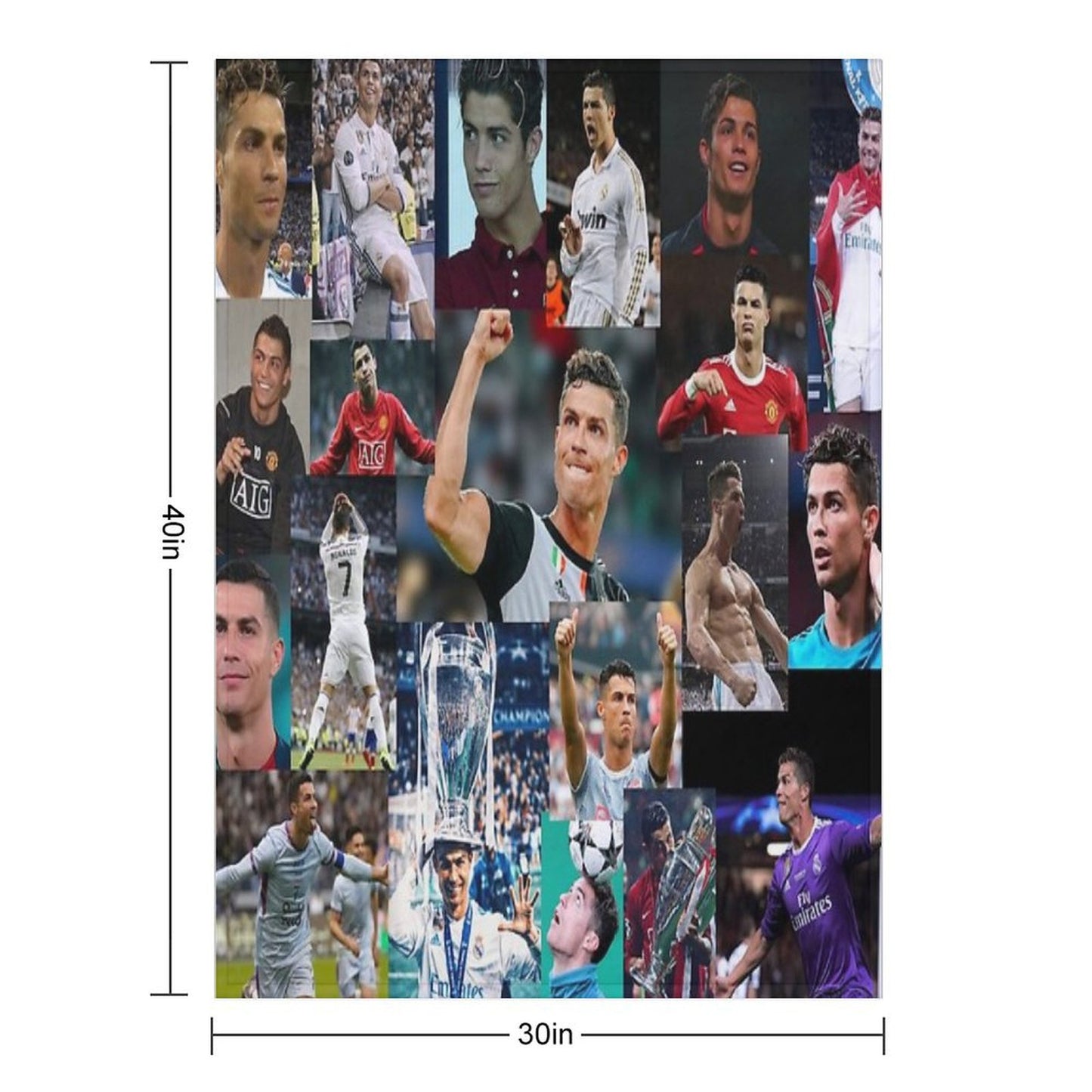 Ronaldo Collage Throw Blanket