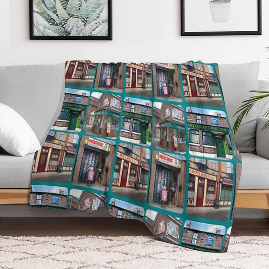 Corrie Iconic Buildings Throw Blanket