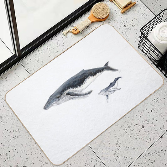 Humpback Whale Mother And Baby Whale Megaptera Novaeangliae Bath Mat