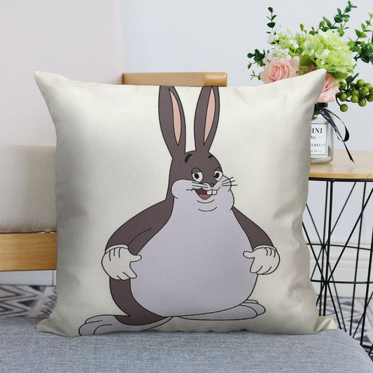 Chubby Chungus Linen Throw Pillow Cover