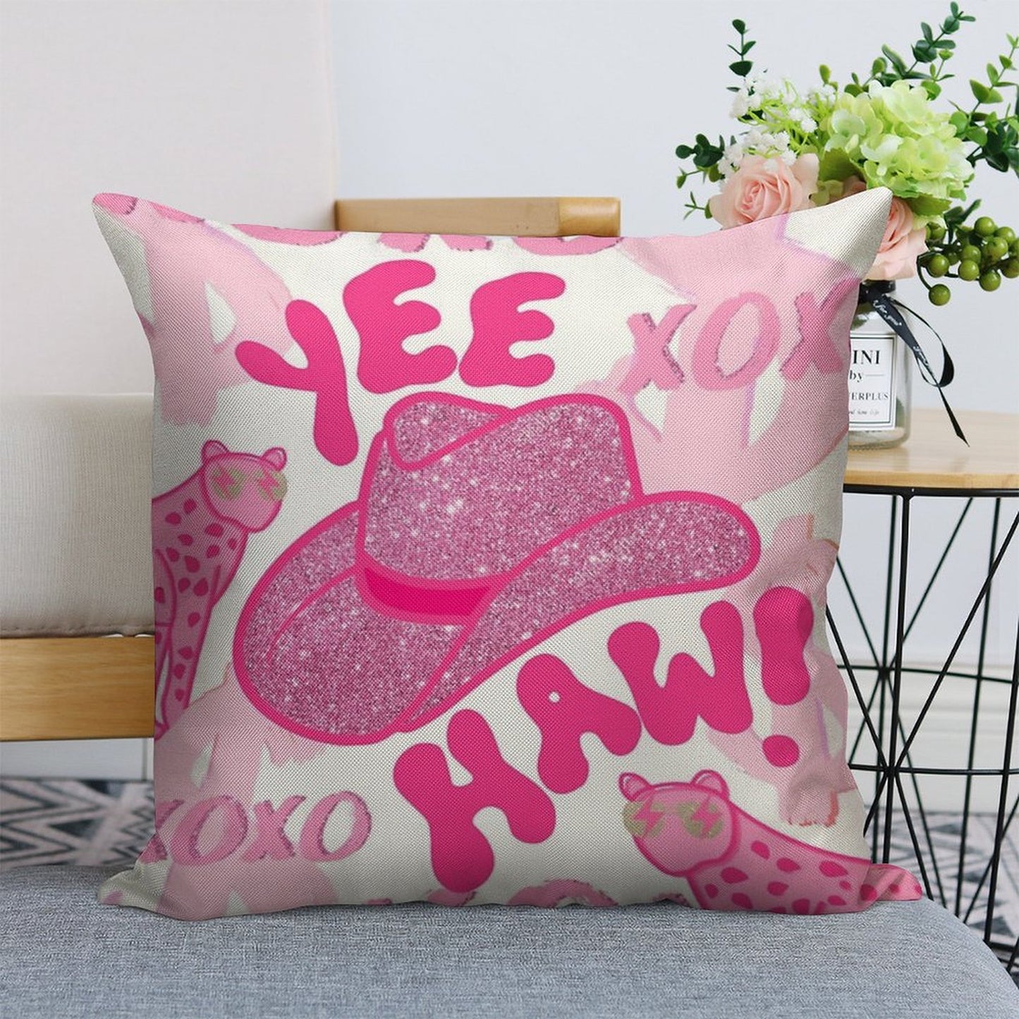 YEEHAW! Linen Throw Pillow Cover