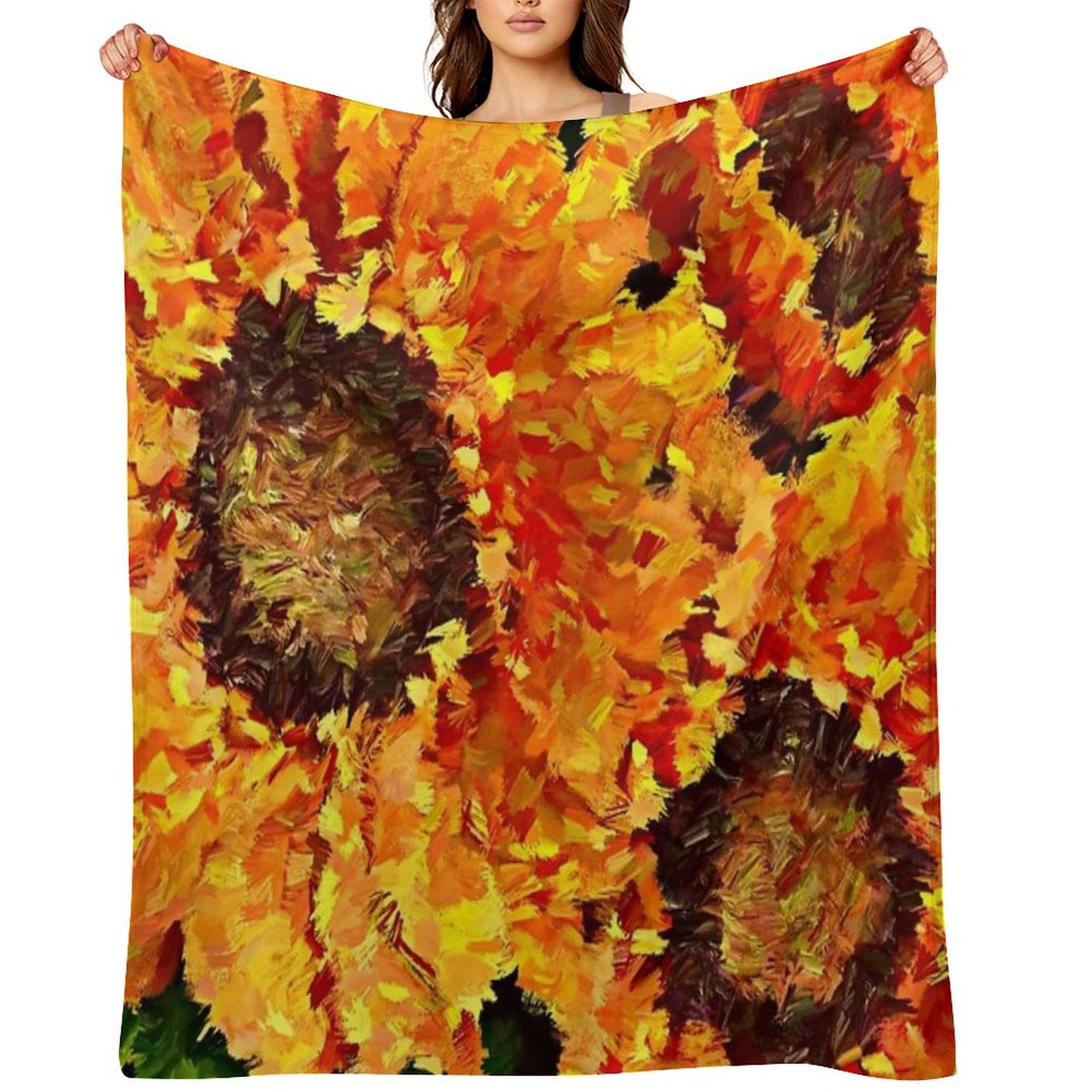 Sunflowers Abstracted Throw Blanket
