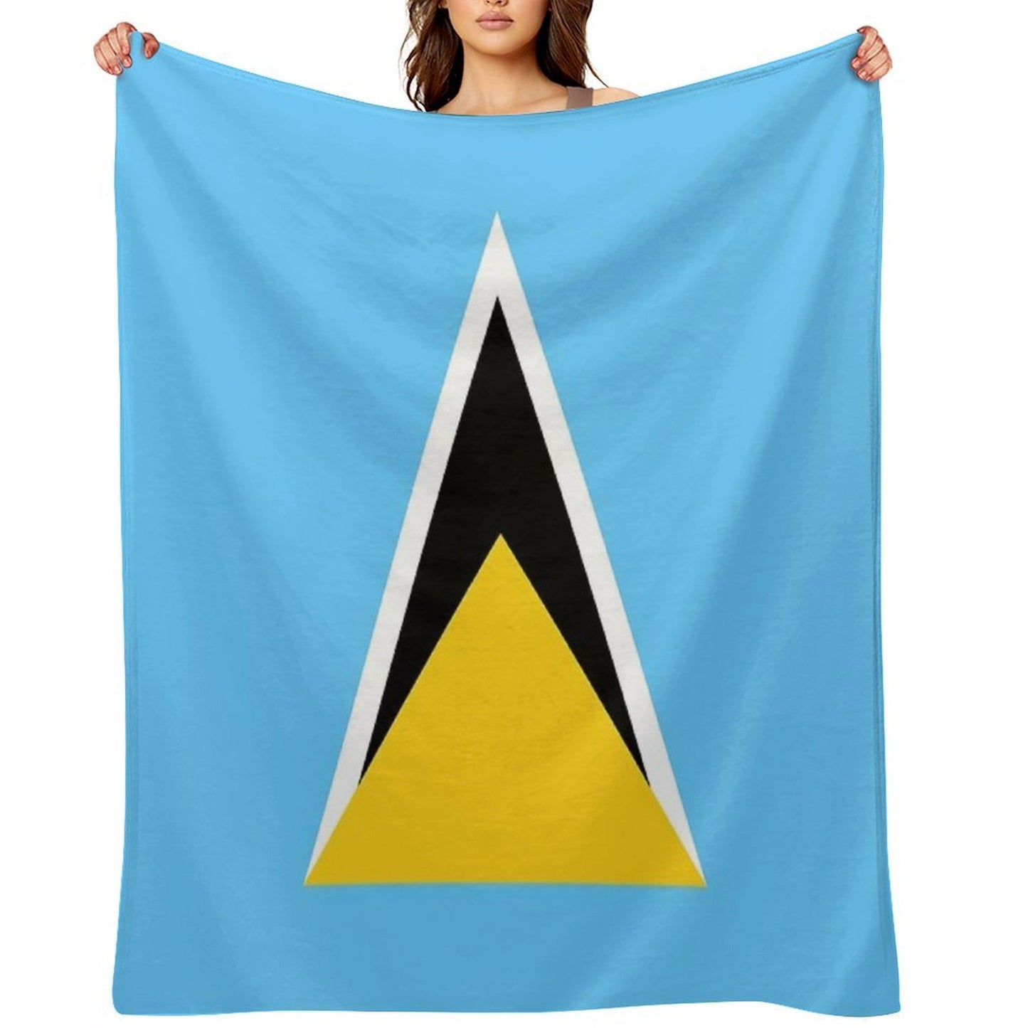 Saint Lucia Flag Throw Blanket