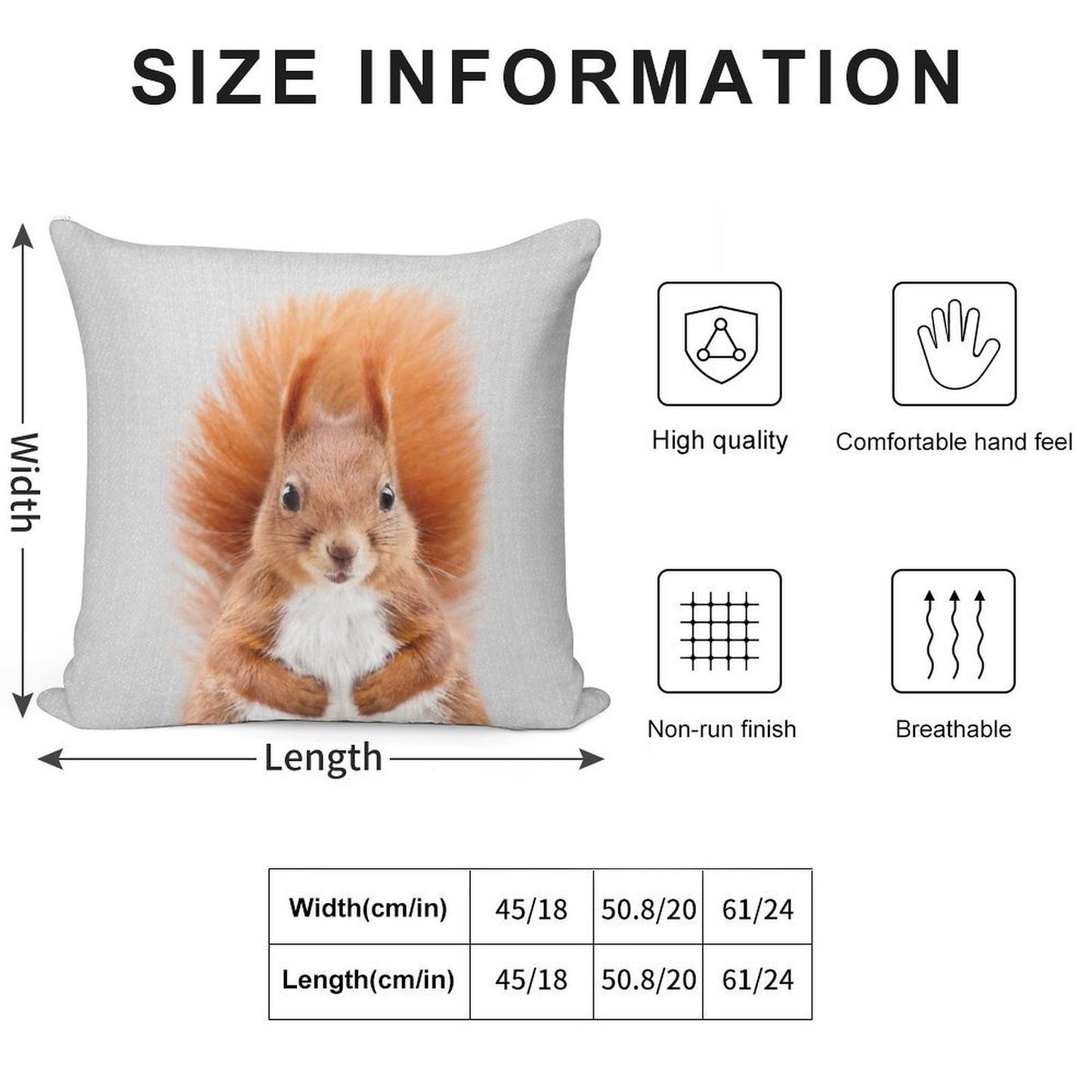 Squirrel 2 - Colorful Soft Style Accent Throw Pillow