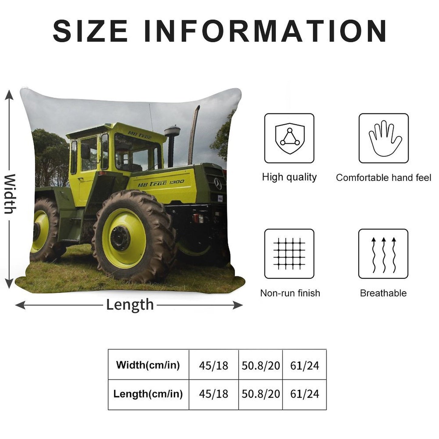 The MB-trac1300 Tractor Soft Skin-Friendly Throw Pillow