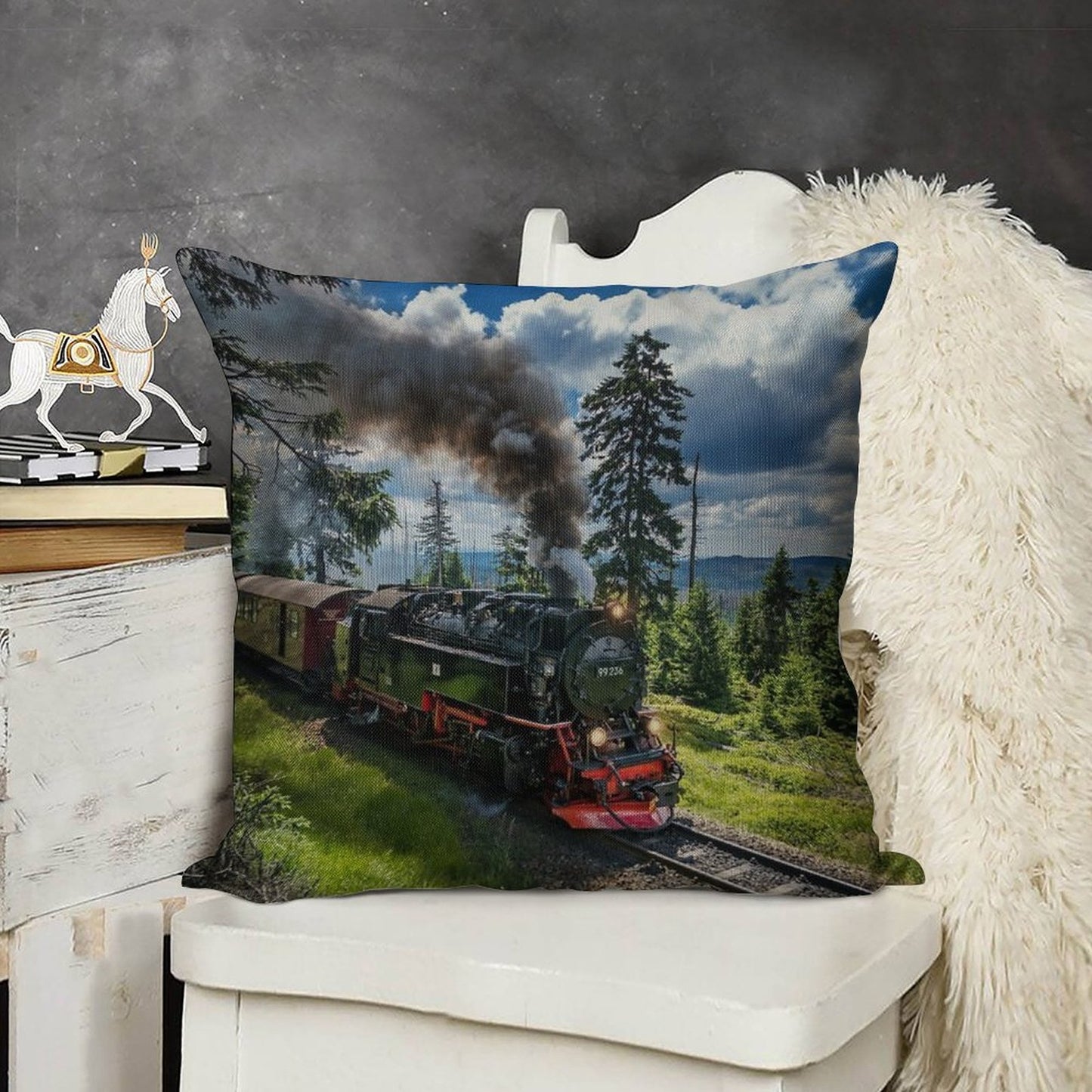 Steam Locomotive - Harz Narrow Gauge Railways (Germany) Linen Throw Pillow Cover
