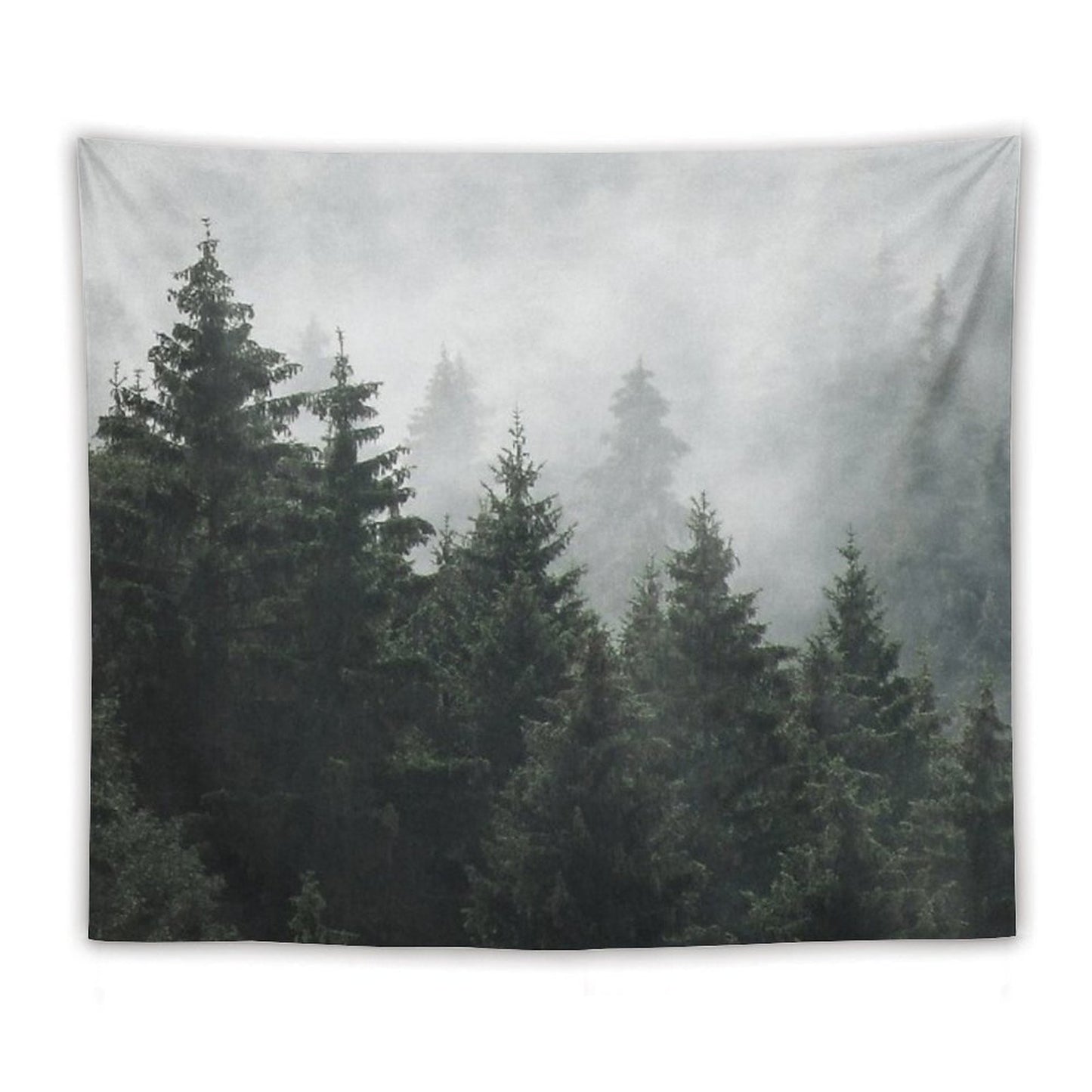 Waiting For Misty Foggy Fairytale Forest With Cascadia Trees Covered In Magic Fog Tapestry
