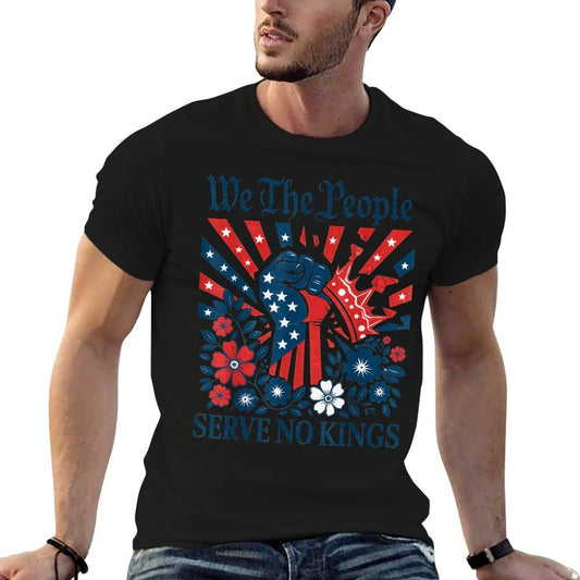 We The People Serve No Kings Stars Stripes America Patriotic Easy-care T-Shirt