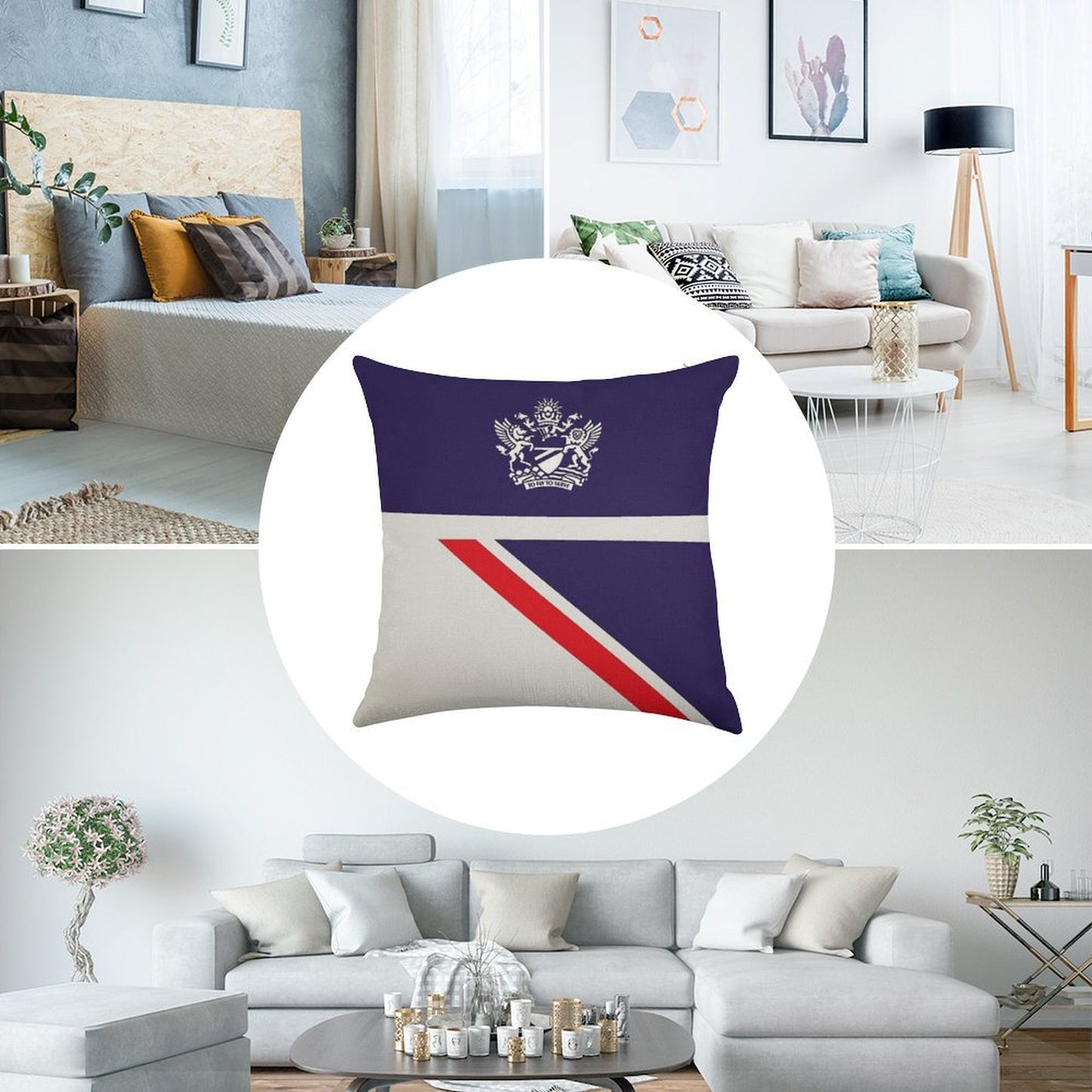 British Airways Landor Design Linen Throw Pillow Cover