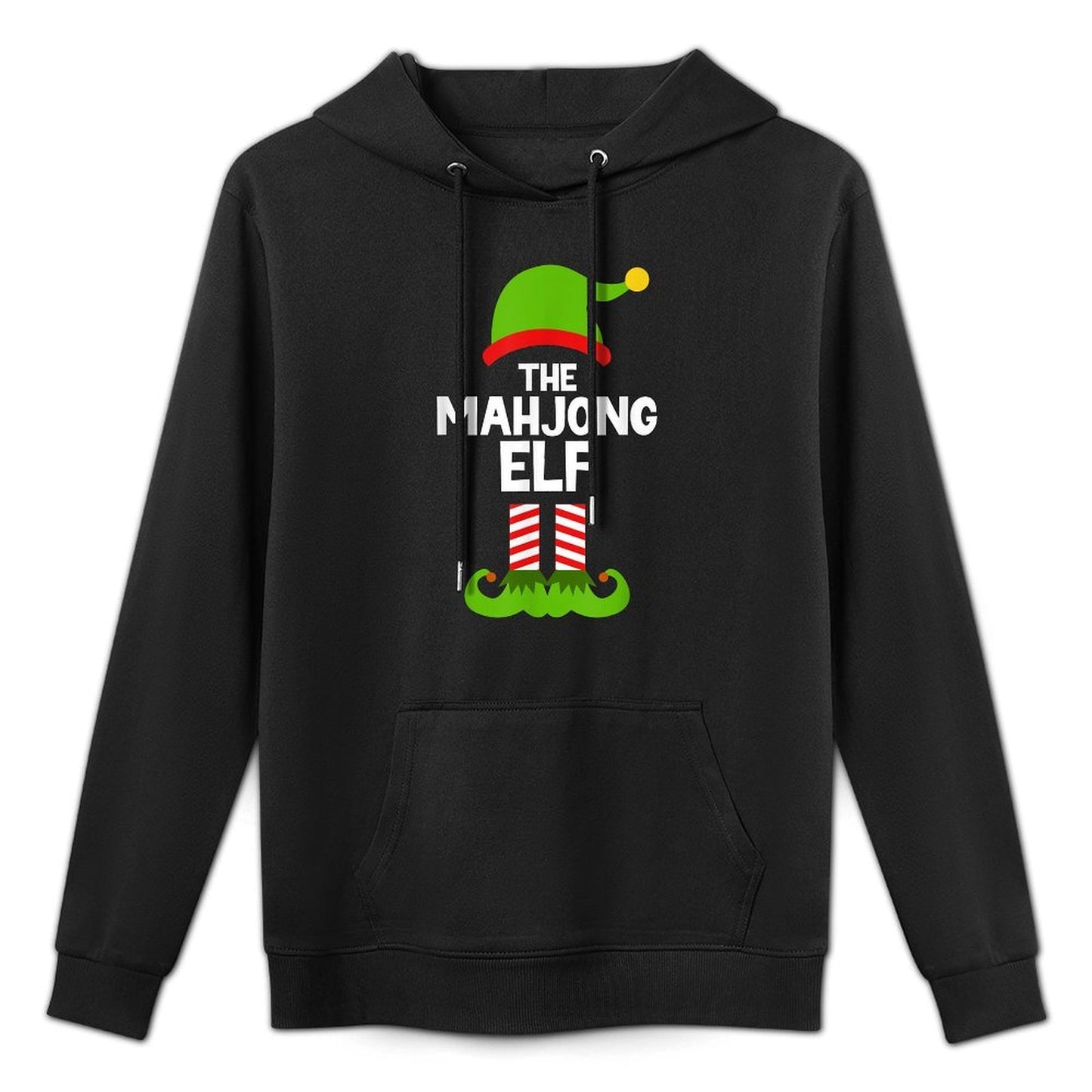 Funny The Mahjong Elf Christmas Family Party Pajama Adjustable Hood Hoodie