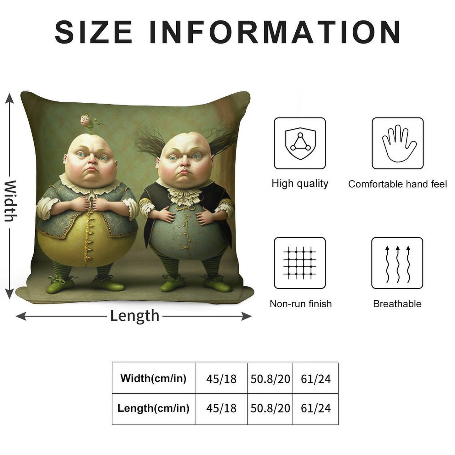 Tweedledee And Tweedledum - The Alice in Wonderland Collection Soft Hidden Zipper Throw Pillow