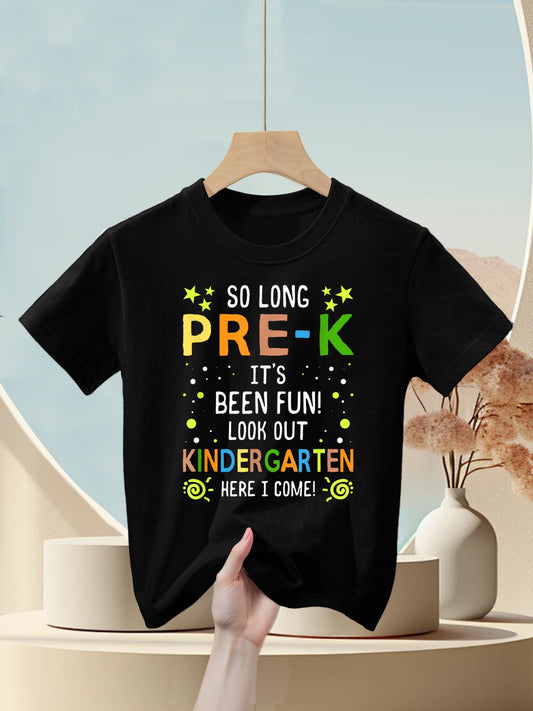 Kids So Long Pre-K Kindergarten Here I Come Graduation Kids T-Shirt