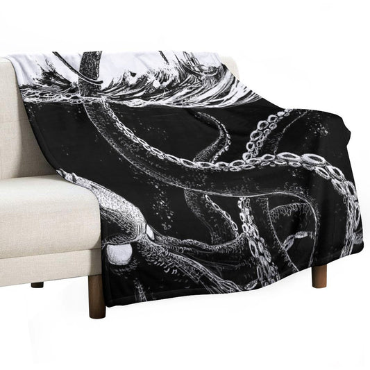 Kraken Rules The Sea Throw Blanket