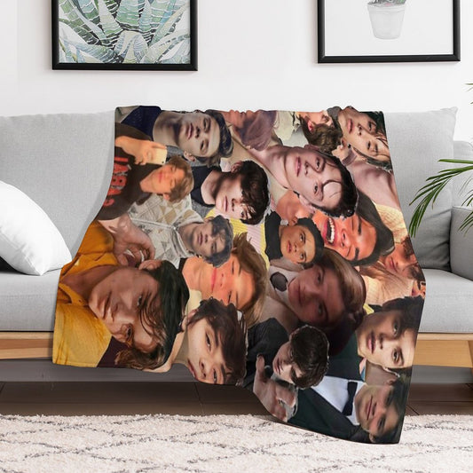 Louis Partridge Photo Collage Throw Blanket