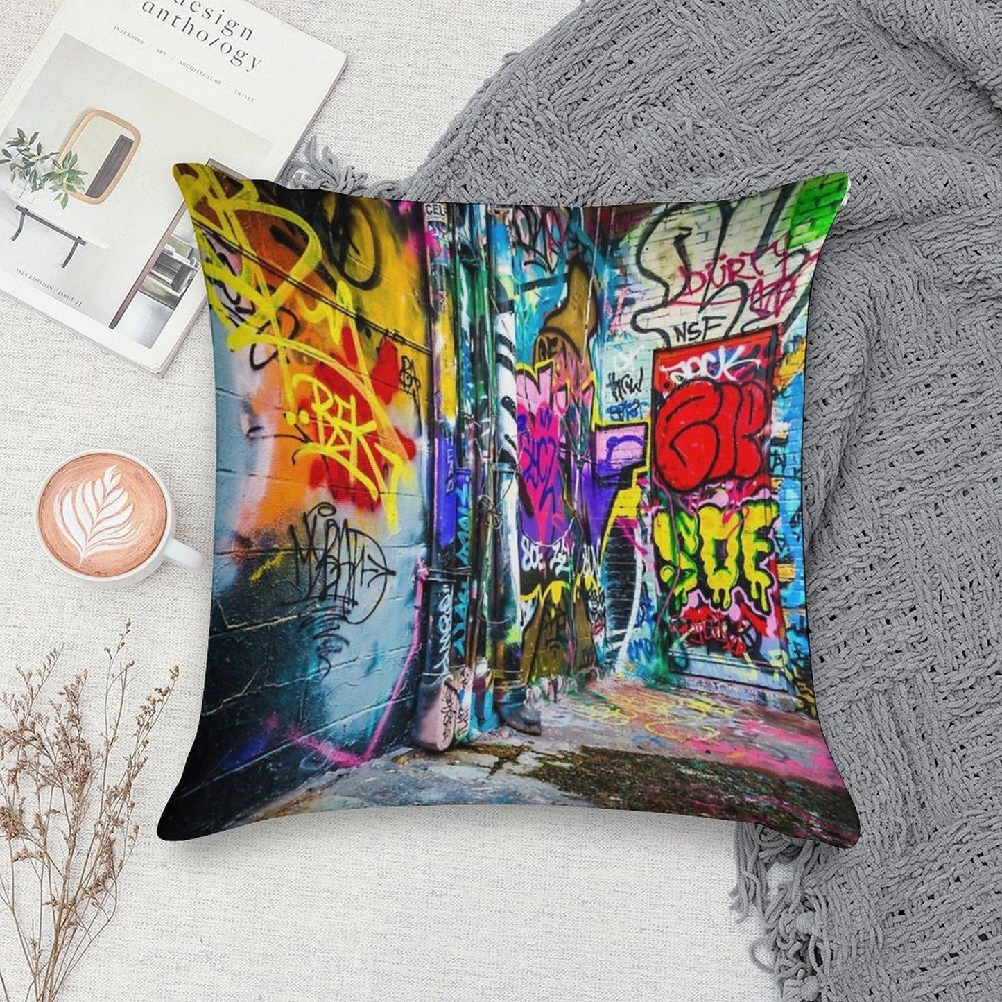 Street Art Soft Style Accent Throw Pillow