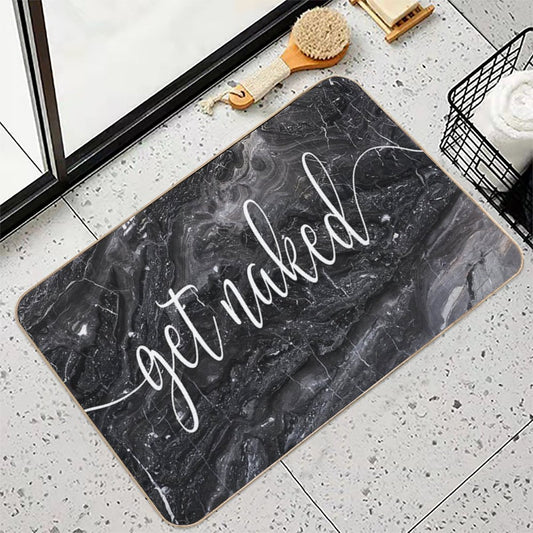 Get Naked Black Marble Bath Mat