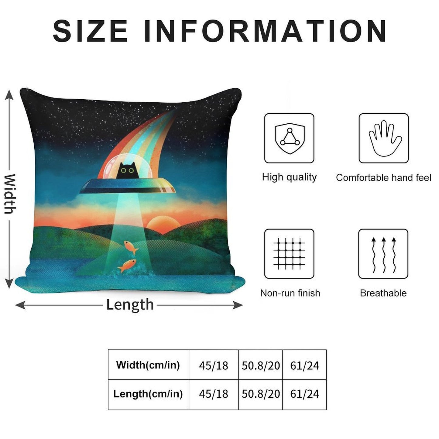 The Purrfect Alien Soft Hidden Zipper Throw Pillow
