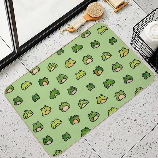 Frogs Doodle Bath Mat