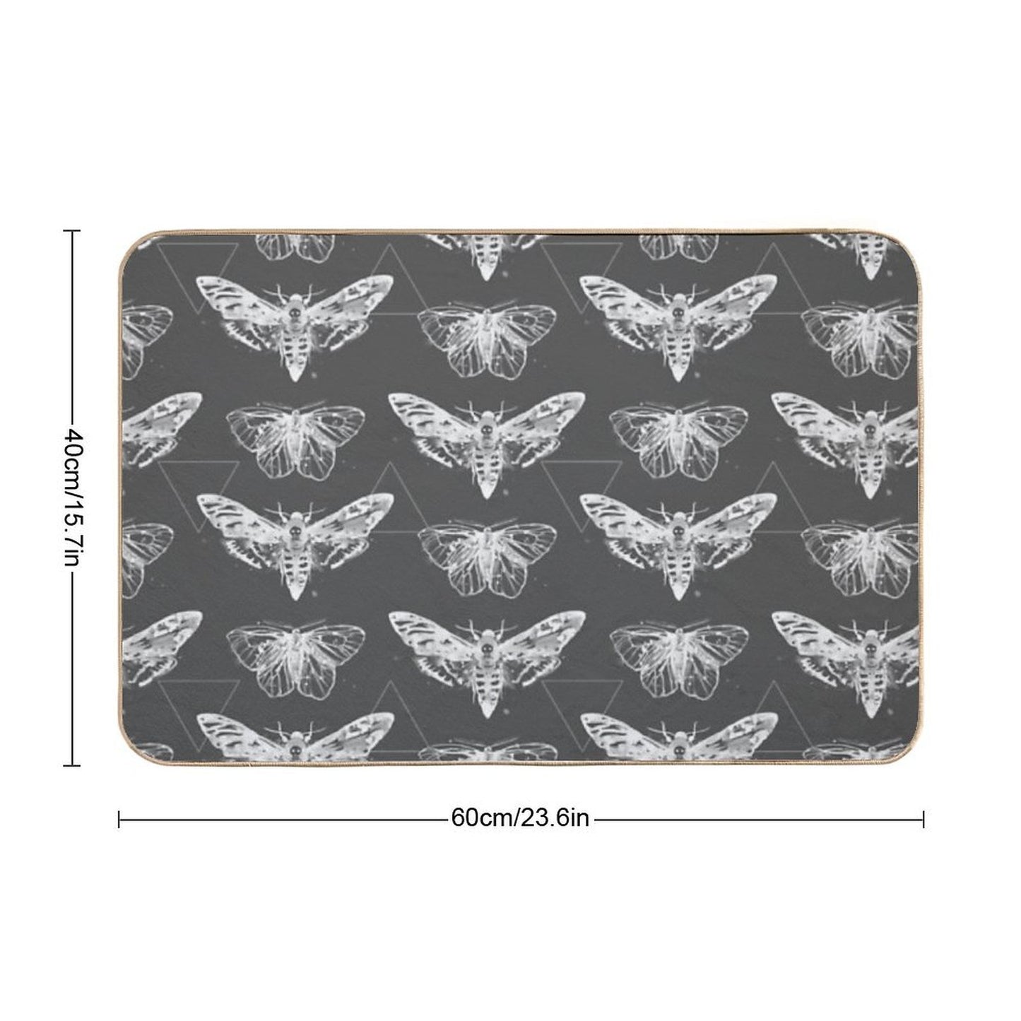 Geometric Moths - Inverted Easy To Clean Bath Mat