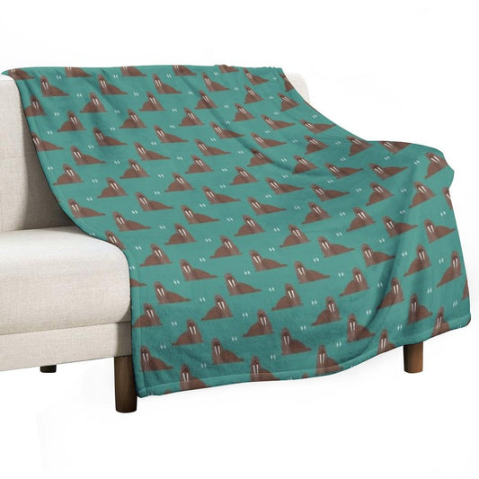 Walrus Party Throw Blanket