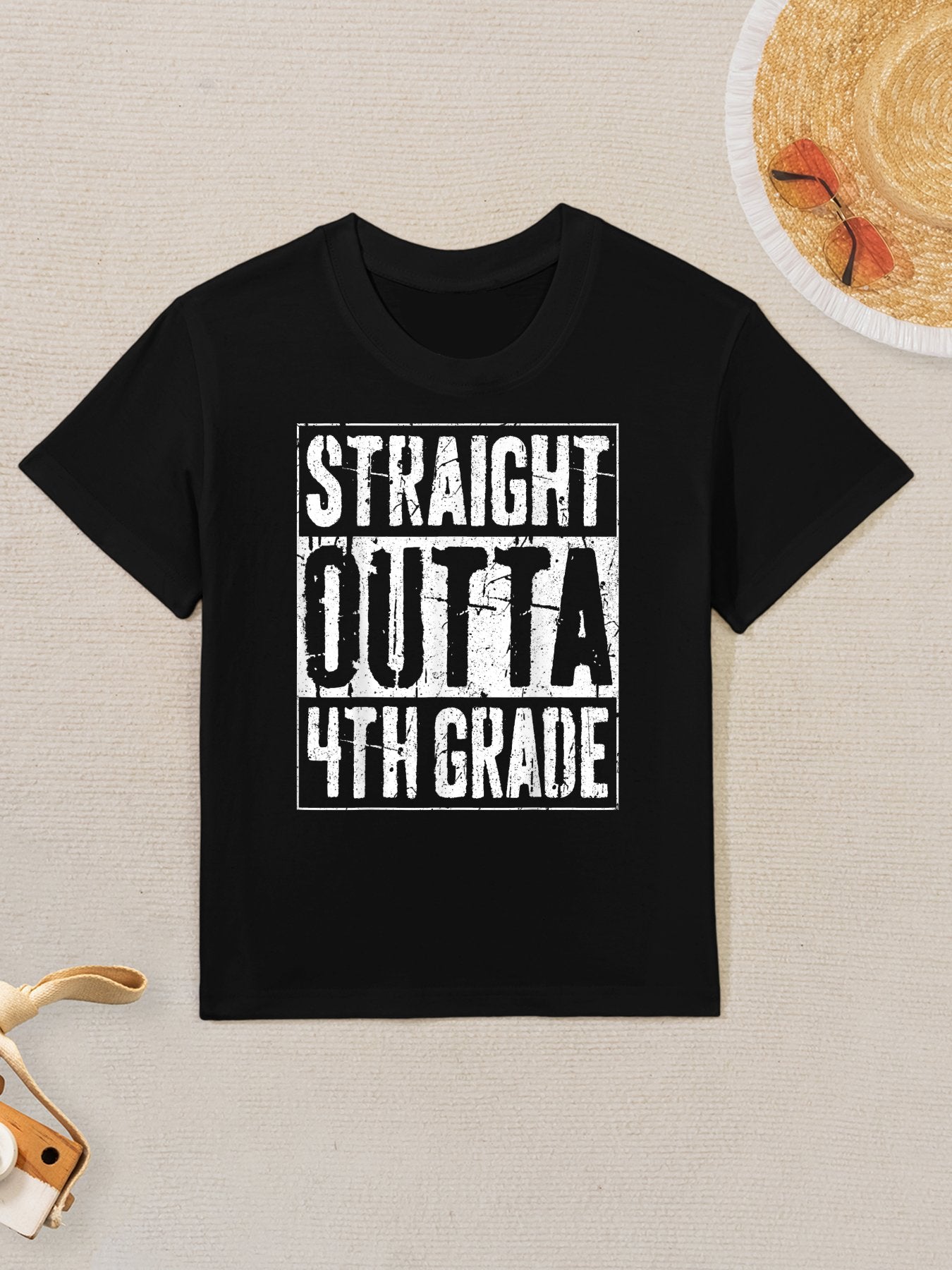 Straight Outta 4th Grade Fourth Grade Graduation Kids T-Shirt