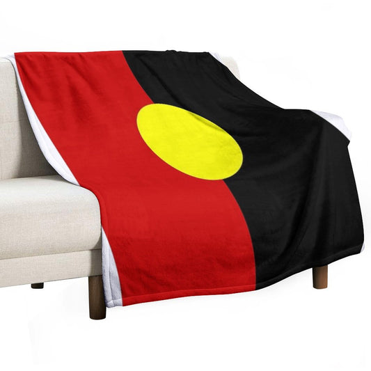 Australian Aboriginal Flag Throw Blanket