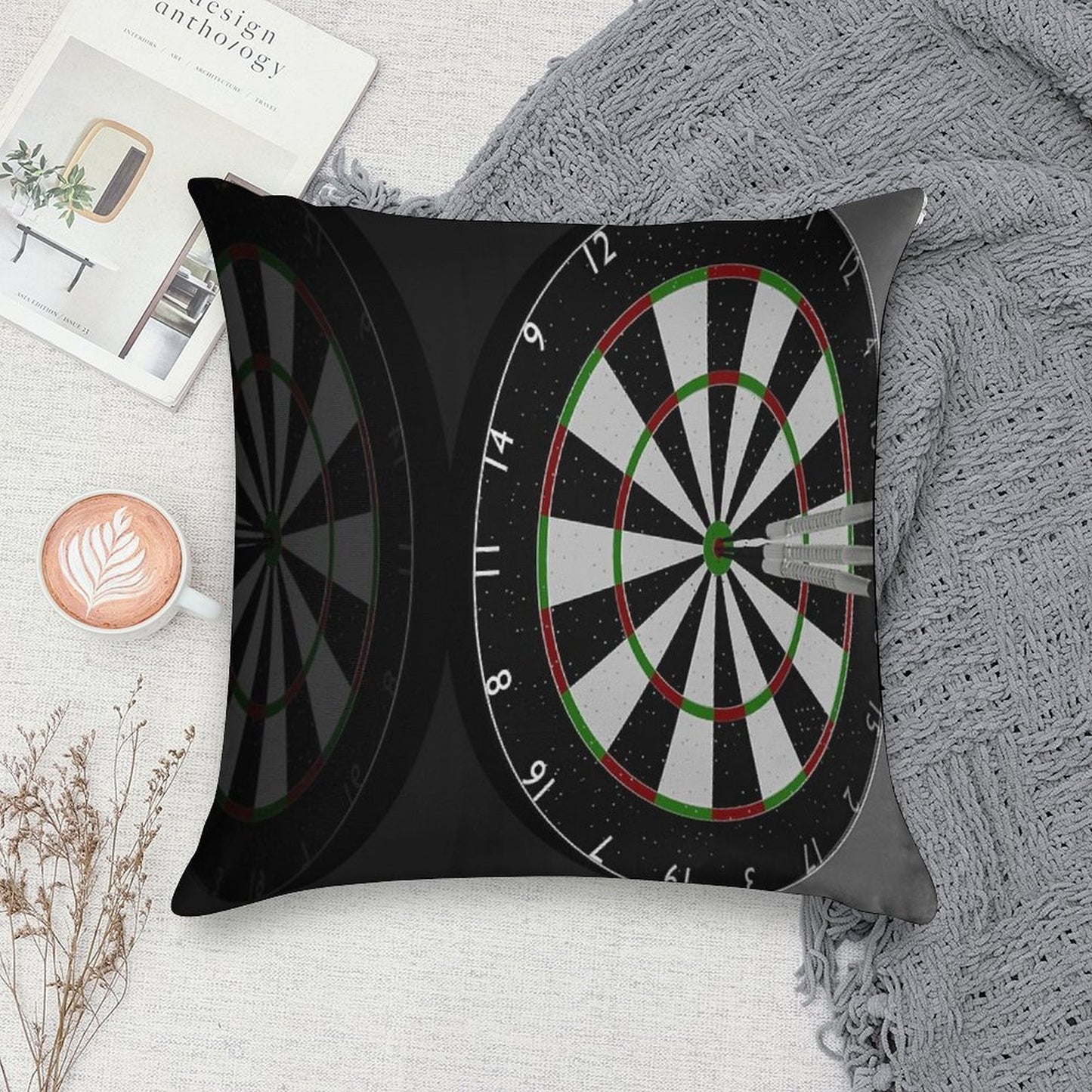 Dart Soft Fade-Resistant Throw Pillow