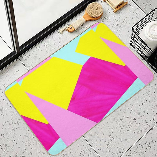 Neon Pastel Color Blocking Bath Mat