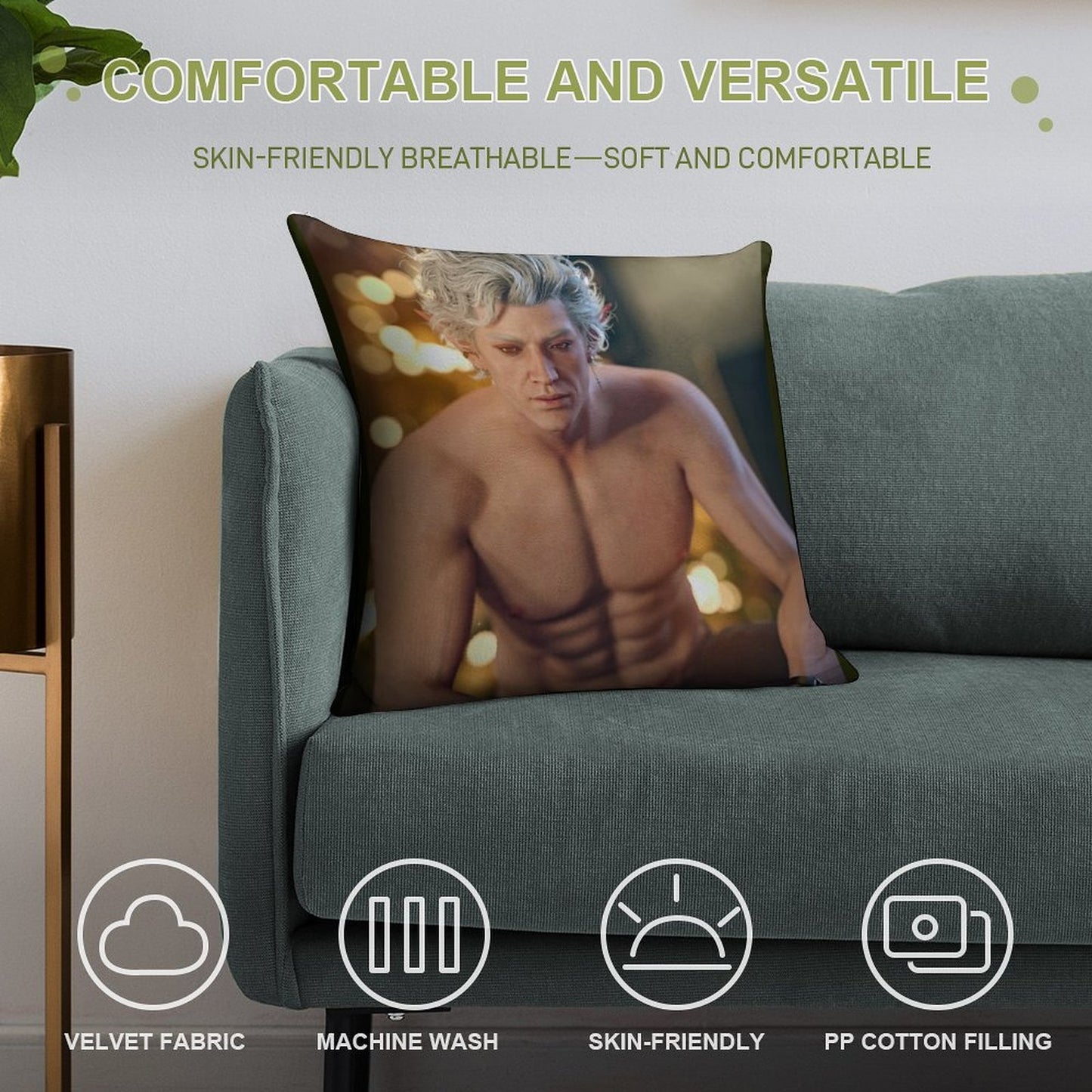 Astarion Soft Reinforced Edging Throw Pillow