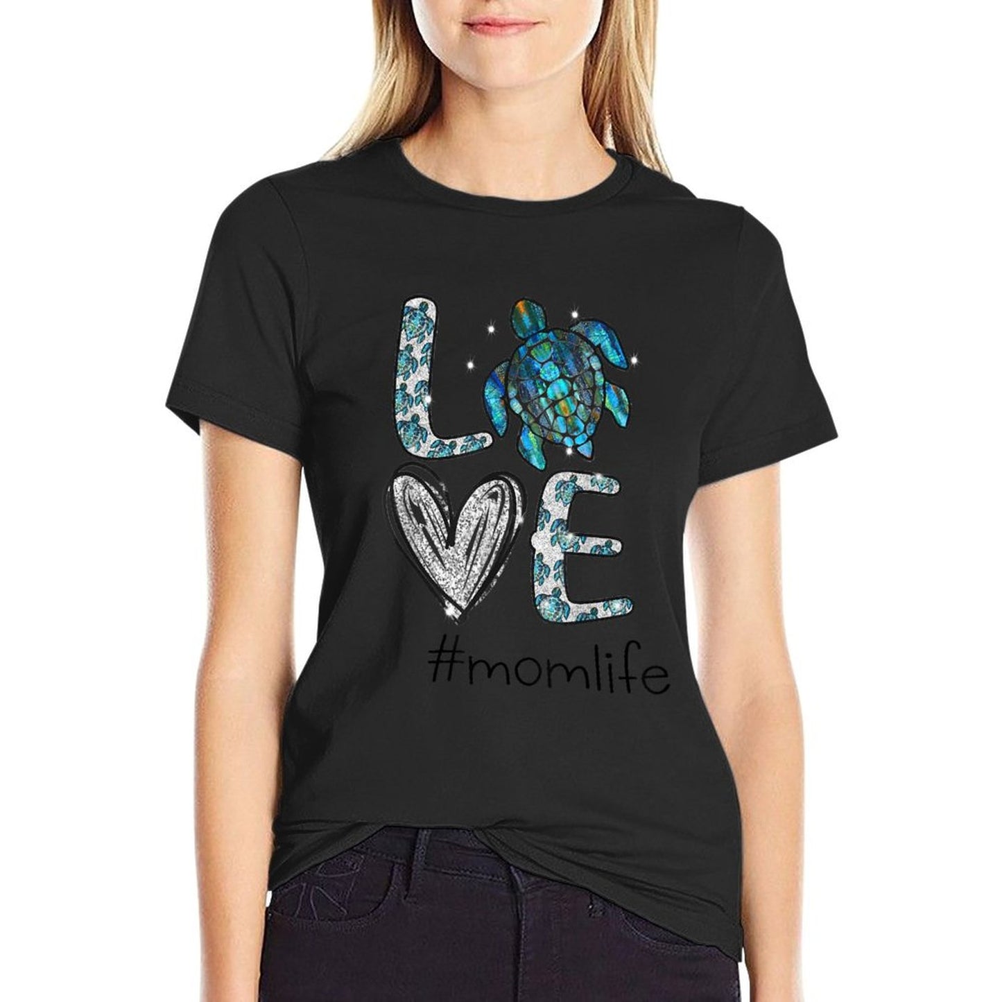 Mom Turtle - Love Mom Life Sea Turtle, Mother's Day Gift T-Shirt