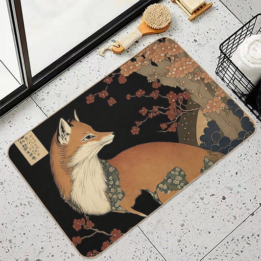 Fox Among The Flowers Bath Mat