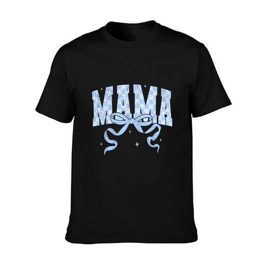 Mama Mommy Coquette Bow Checkered Happy Mother's Day Mom T-Shirt