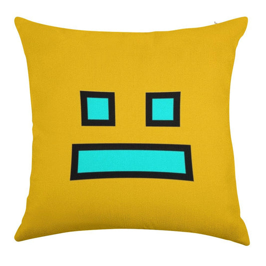 Geometry Dash Linen Throw Pillow Cover