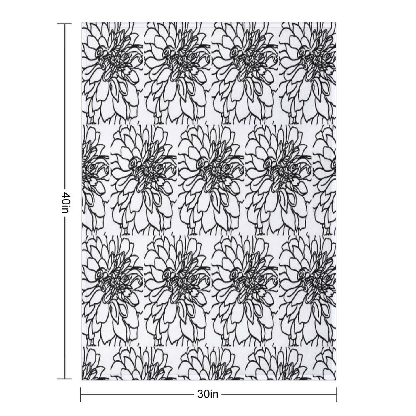 Black And White Dahlia with A Little Bee Throw Blanket