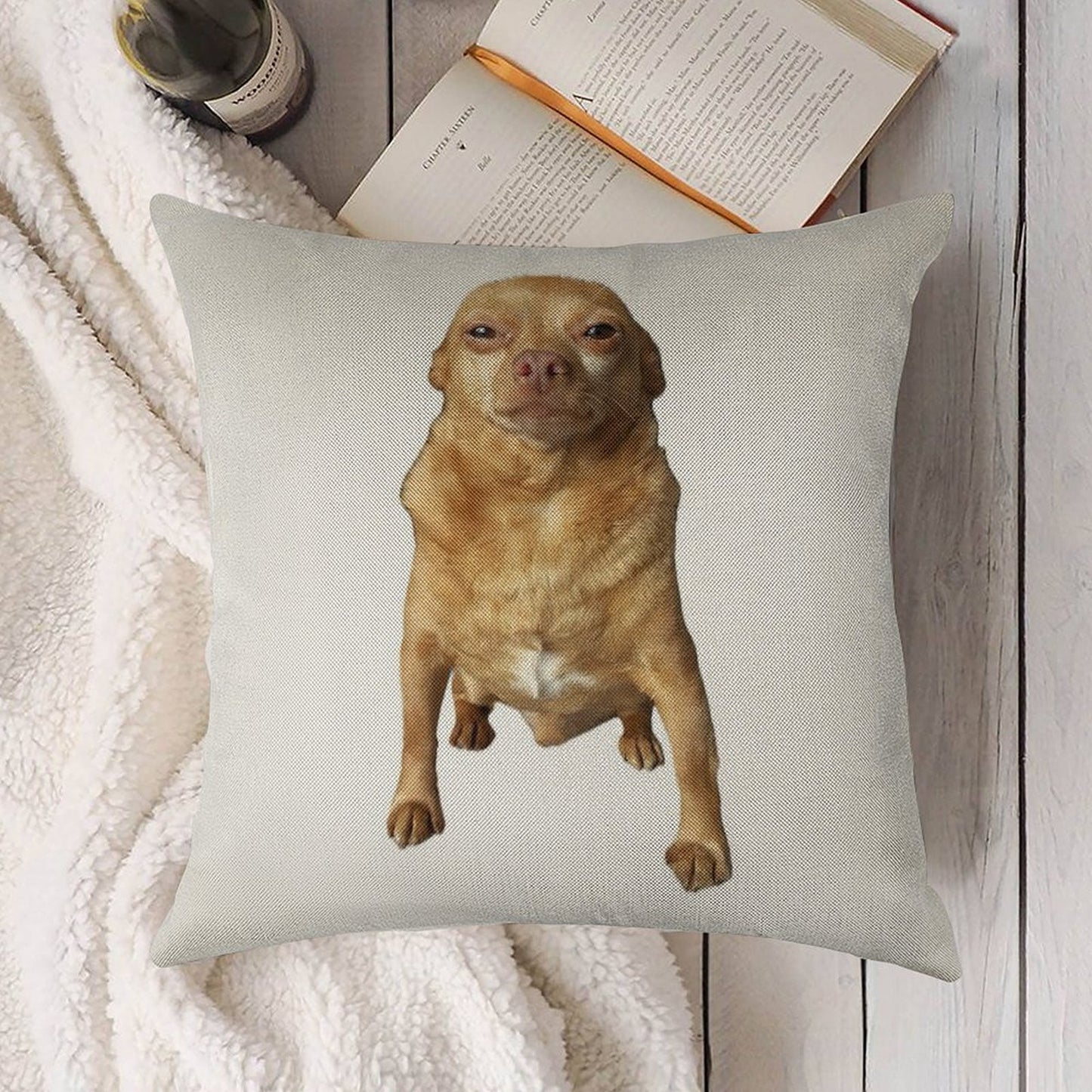 Mighty Mouse Linen Throw Pillow Cover